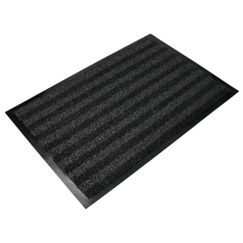 ALFOMBRA PARA SUELO Q-CONNECT PREMIUM PARA INTERIORES ANTIDESLIZANTE FIBRA POLIPROPILENO Y FIELTRO GRIS 90X60 CM