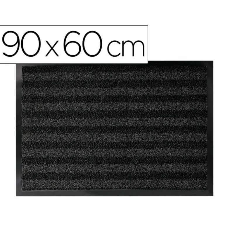 ALFOMBRA PARA SUELO Q-CONNECT PREMIUM PARA INTERIORES ANTIDESLIZANTE FIBRA POLIPROPILENO Y FIELTRO GRIS 90X60 CM