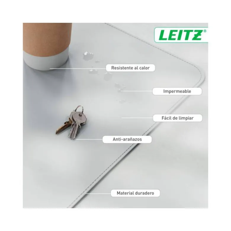 ALFOMBRILLA DE SOBREMESA LEITZ 80X40 CM COLOR GRIS CLARO