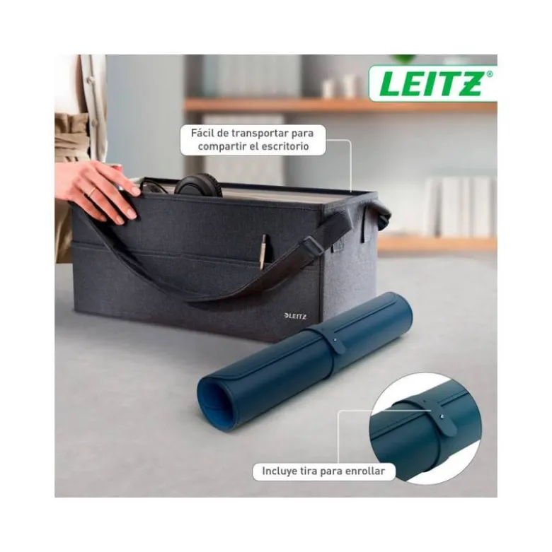 ALFOMBRILLA DE SOBREMESA LEITZ 80X40 CM COLOR AZUL OSCURO