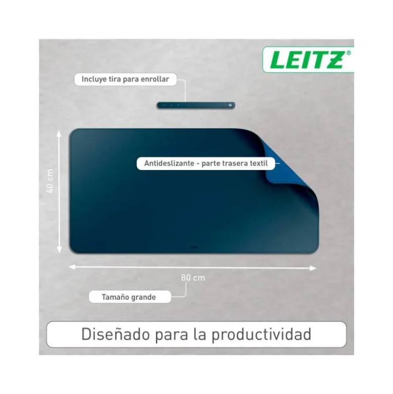 ALFOMBRILLA DE SOBREMESA LEITZ 80X40 CM COLOR AZUL OSCURO