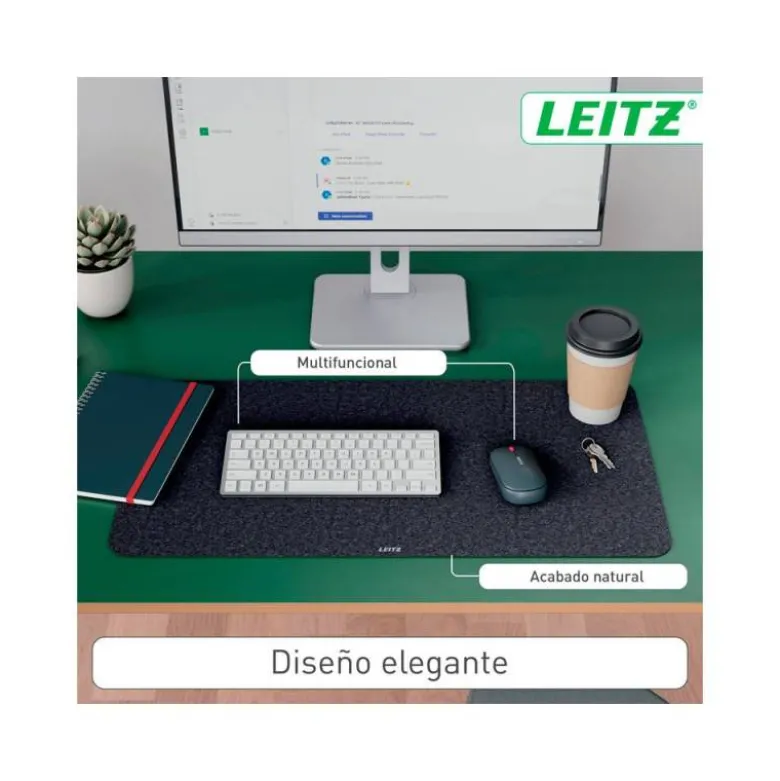 ALFOMBRILLA DE SOBREMESA LEITZ FIELTRO 70X36 CM COLOR GRIS