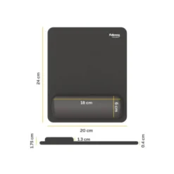 ALFOMBRILLA PARA RATON FELLOWES CON REPOSAMUÑECAS BREYTA NEGRO 250X210X25 MM