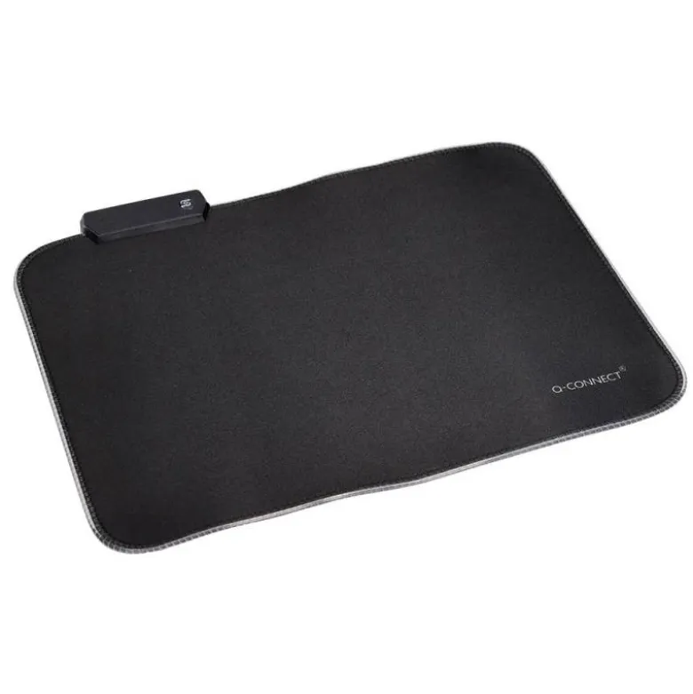 ALFOMBRILLA PARA RATON Q-CONNECT GAMING ILUMINACION LED CONEXION USB COLOR NEGRO 350X250X3 MM