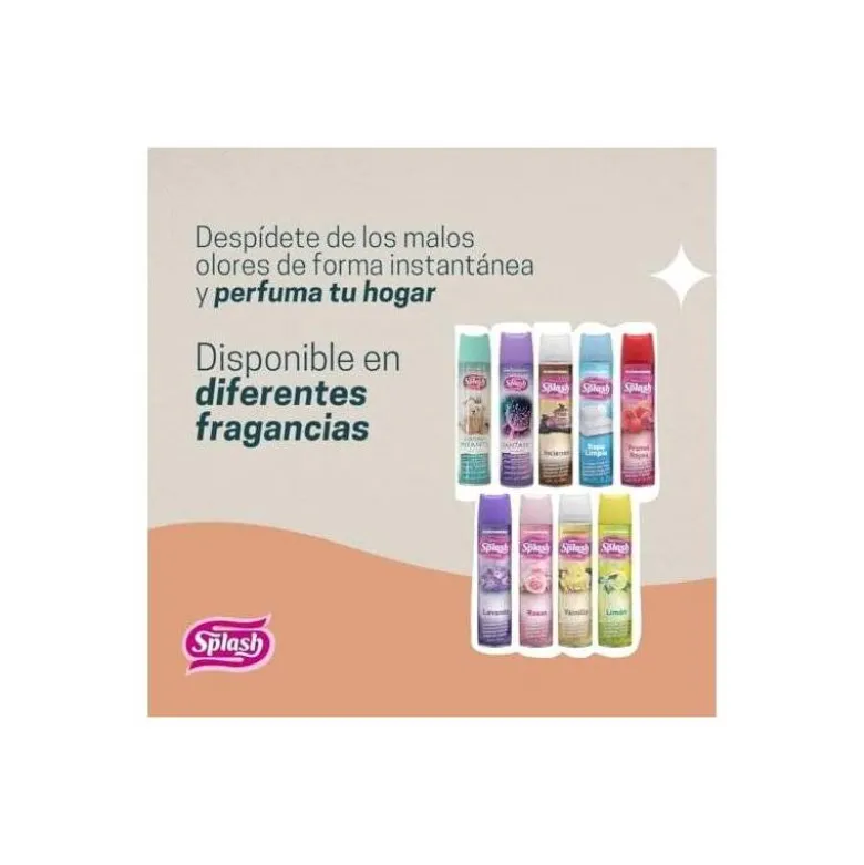 AMBIENTADOR SPRAY SPLASH AROMA VAINILLA BOTE DE 300 ML
