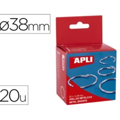 ANILLA BISAGRA APLI NIQUELADA DIAMETRO 38 MM CAJA DE 20 UNIDADES