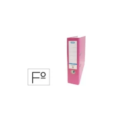 Archivador de palanca Elba Carton forrado PVC Folio Lomo de 80 mm color Rosa