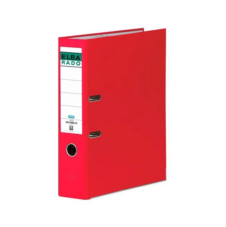 Archivador de palanca elba carton forrado folio rojo lomo de 80 mm rado