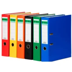 ARCHIVADOR DE PALANCA ELBA CHIC CARTON FORRADO PVC CON RADO DIN A4 LOMO DE 80 MM NEGRO