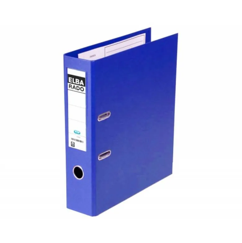 ARCHIVADOR DE PALANCA ELBA CHIC CARTON FORRADO PVC CON RADO FOLIO LOMO DE 80 MM AZUL