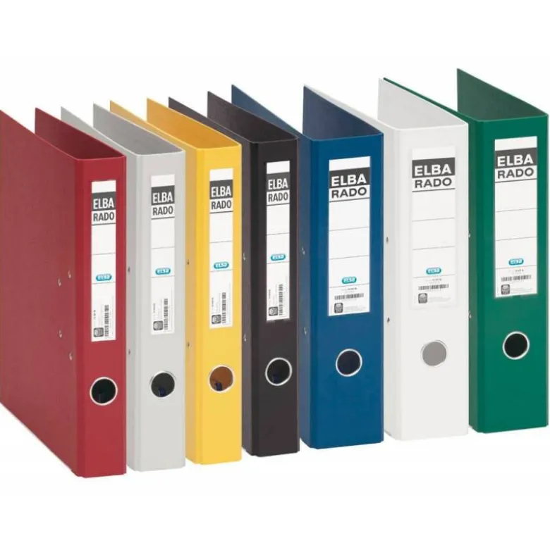 ARCHIVADOR DE PALANCA ELBA CHIC CARTON FORRADO PVC CON RADO FOLIO LOMO DE 80 MM ROJO