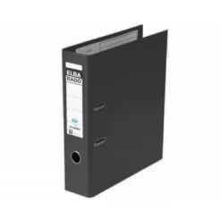 ARCHIVADOR DE PALANCA ELBA CHIC CARTON FORRADO PVC CON RADO FOLIO LOMO DE 80 MM NEGRO