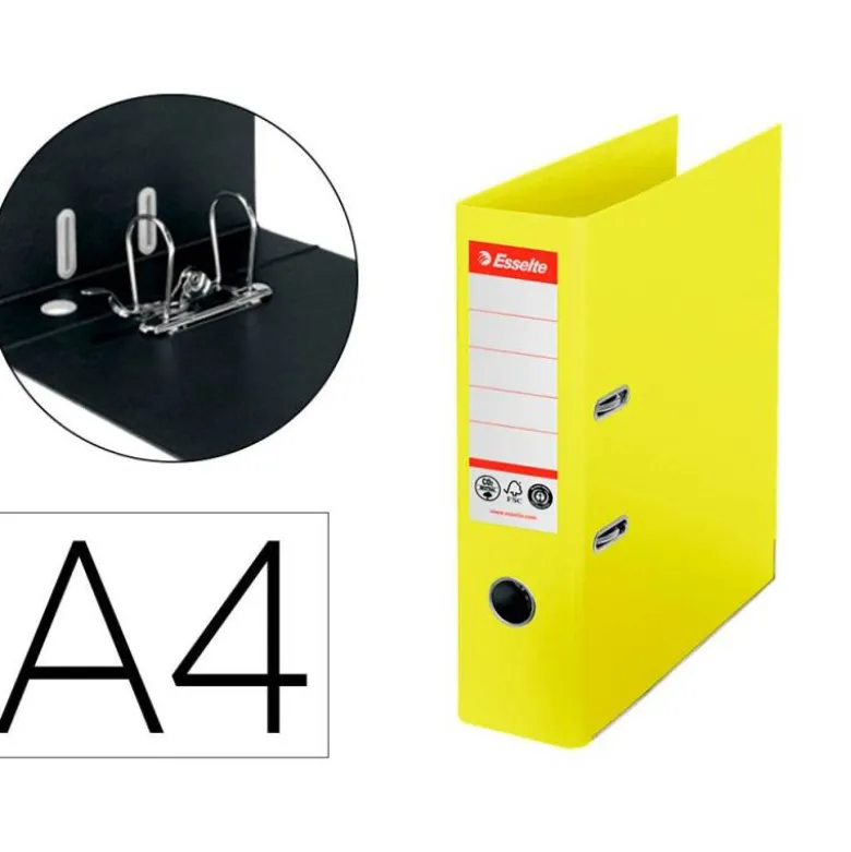 ARCHIVADOR DE PALANCA ESSELTE N 1 CO2 NEUTRAL DIN A4 CARTON FORRADO LOMO 75 MM AMARILLO VIVIDA