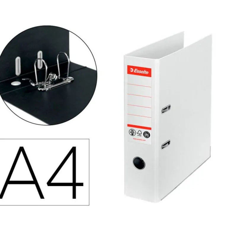 ARCHIVADOR DE PALANCA ESSELTE N 1 CO2 NEUTRAL DIN A4 CARTON FORRADO LOMO 75 MM BLANCO