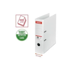 ARCHIVADOR DE PALANCA ESSELTE N 1 CO2 NEUTRAL DIN A4 CARTON FORRADO LOMO 75 MM BLANCO