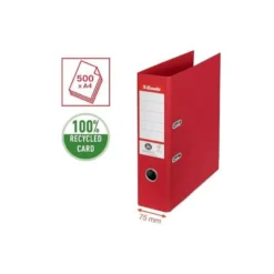 ARCHIVADOR DE PALANCA ESSELTE N 1 CO2 NEUTRAL DIN A4 CARTON FORRADO LOMO 75 MM ROJO VIVIDA