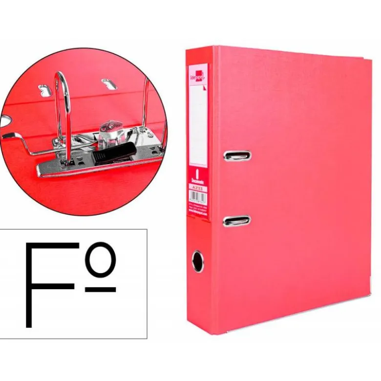 Archivador de palanca Liderpapel Documenta folio color rojo