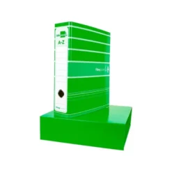 Archivador de palanca liderpapel Din A4 filing system forrado sin rado lomo 80mm verdecon caja y compresor metalico