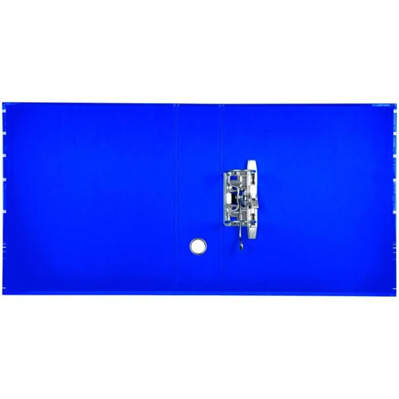 Archivador de palanca liderpapel a4 filing system forrado sin rado lomo 80mm azul con caja y compresor metalico