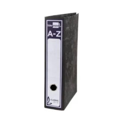 Archivador de palanca Liderpapel carton forrado folio negro lomo 80mm Jaspeado