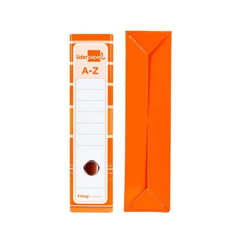 Archivador de palanca Liderpapel Filing System con caja A4 Lomo 80 mm color Naranja