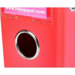 Archivador de palanca liderpapel Din A4 documenta forrado pvc con rado lomo 75mm rojo compresor metalico