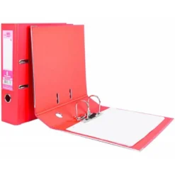 Archivador de palanca liderpapel Din A4 documenta forrado pvc con rado lomo 75mm rojo compresor metalico