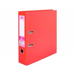 Archivador de palanca liderpapel Din A4 documenta forrado pvc con rado lomo 75mm rojo compresor metalico