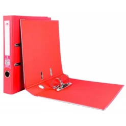 Archivador de palanca liderpapel Din A4 documenta forrado pvc con rado lomo 52mm rojo compresor metalico