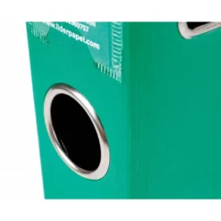 Archivador de palanca liderpapel Din A4 documenta forrado pvc con rado lomo 52mm verde compresor metalico.