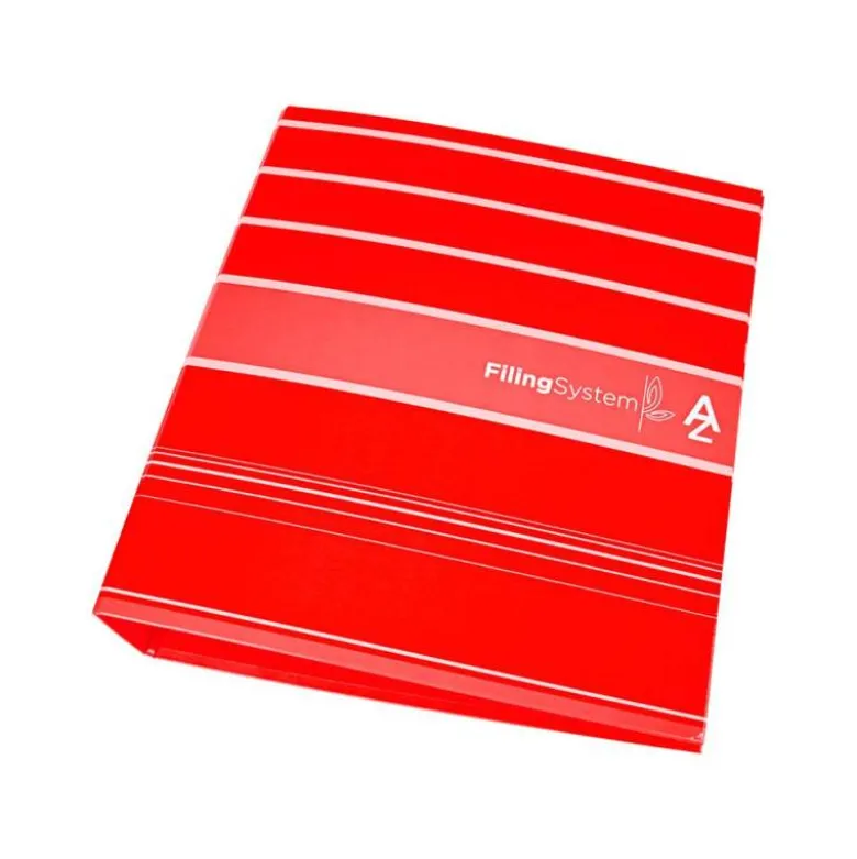 Archivador de palanca liderpapel Din A4 filing system forrado sin rado lomo 80mm rojocon caja y compresor metalico