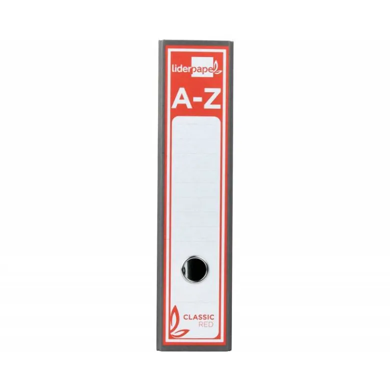 Archivador de palanca liderpapel Din A4 classic red carton entrecolado sin rado lomo 80mm gris compresor metalico