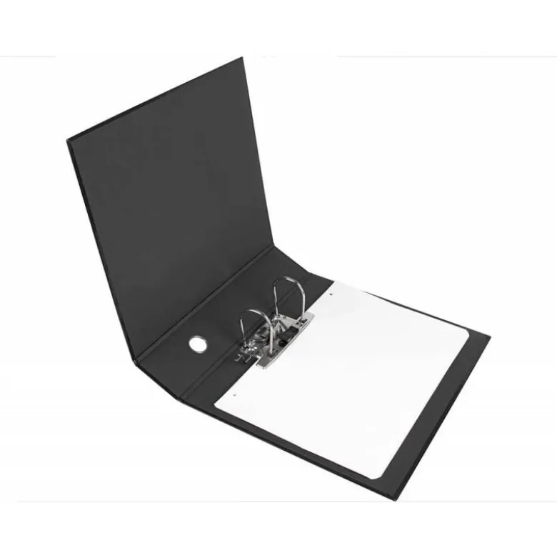 Archivador de palanca liderpapel Din A4 color system forrado sin rado lomo 80mm negro compresor metalico