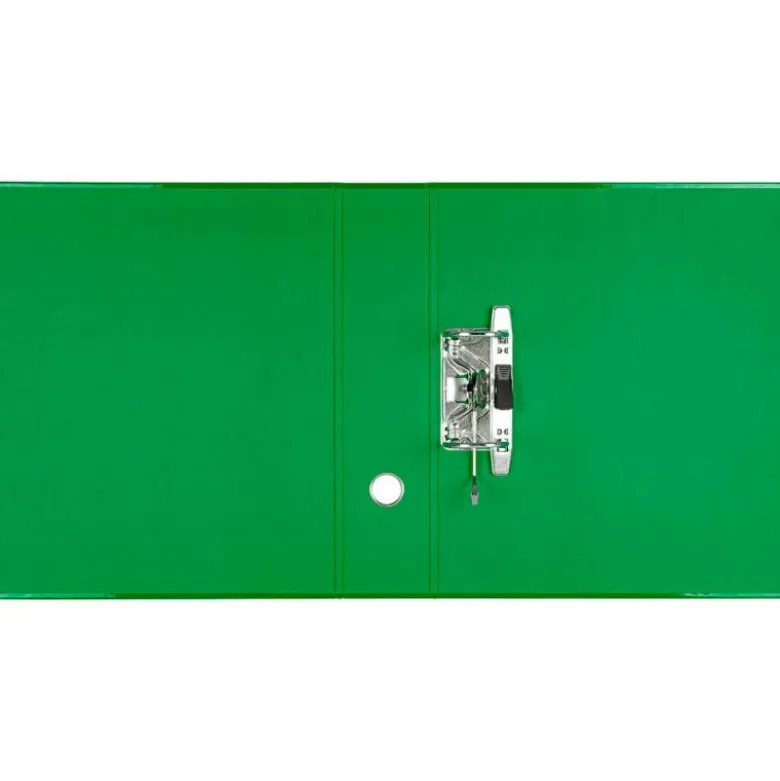 Archivador de palanca liderpapel Din A4 color system forrado sin rado lomo 80mm verde compresor metalico