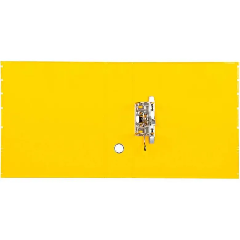Archivador de palanca liderpapel Din A4 filing system forrado sin rado lomo 80mm amarillo con caja y compresor metal