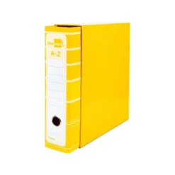 Archivador de palanca liderpapel Din A4 filing system forrado sin rado lomo 80mm amarillo con caja y compresor metal