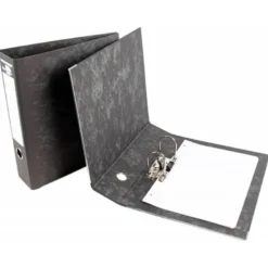 Archivador de palanca liderpapel Din A4 carton forrado sin rado lomo 80mm negro compresor metalico