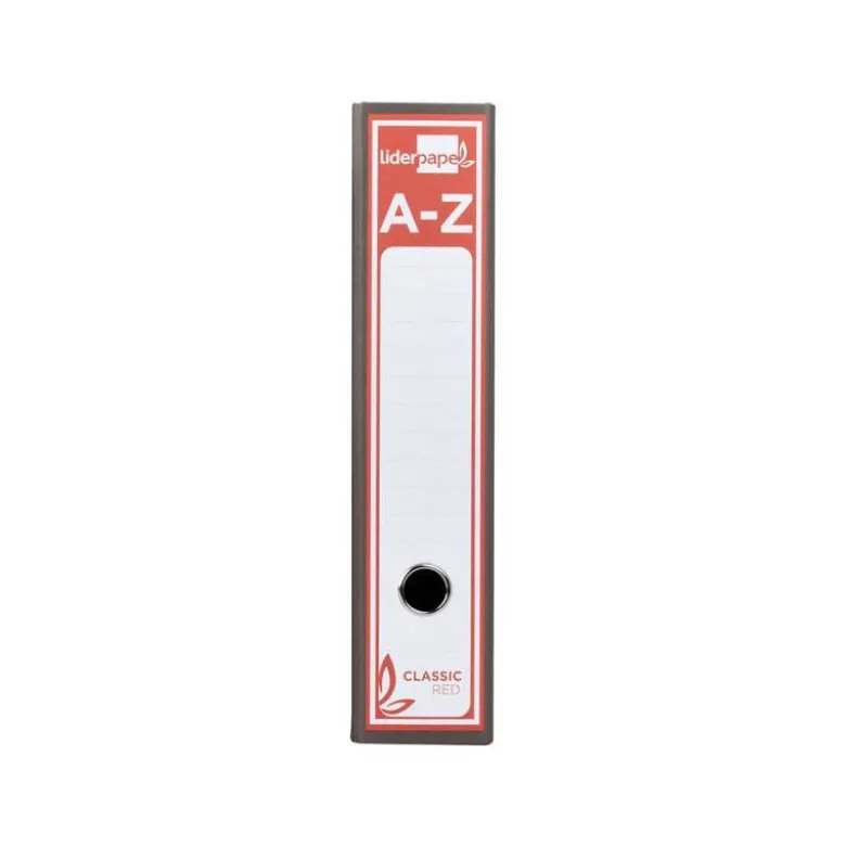 Archivador de palanca Liderpapel carton forrado folio gris lomo 75 mm Jaspeado