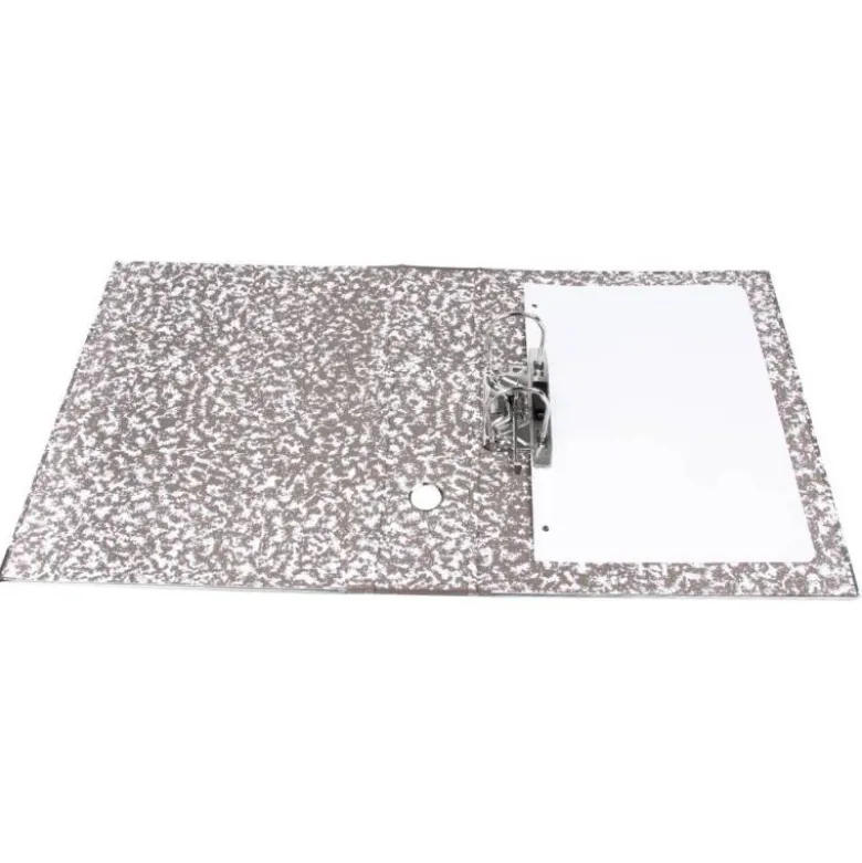 Archivador de palanca Liderpapel carton forrado folio gris lomo 75 mm Jaspeado
