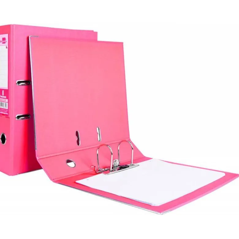 Archivador de palanca Liderpapel folio color rosa lomo 75mm