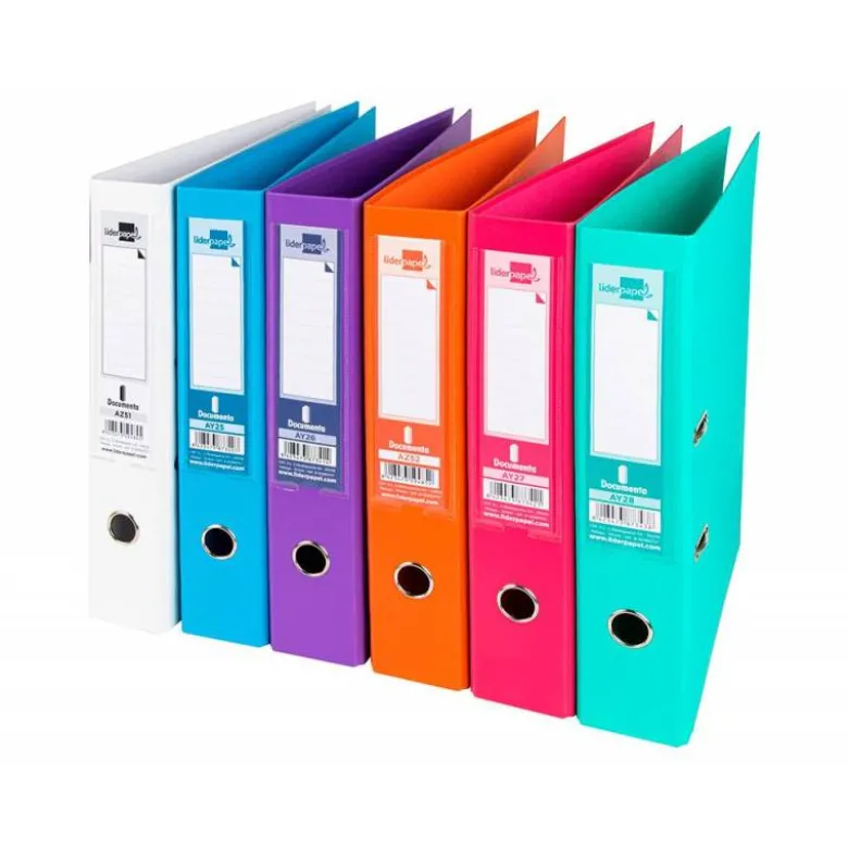 Archivador de palanca Liderpapel Documenta Folio Lomo 75 mm colores Surtidos Trending