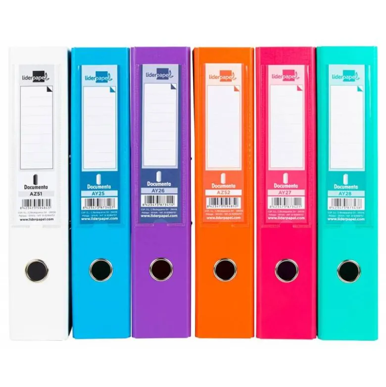 Archivador de palanca Liderpapel Documenta Folio Lomo 75 mm colores Surtidos Trending