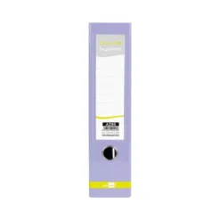 ARCHIVADOR DE PALANCA LIDERPAPEL DIN A4 CARTÓN FORRADO SIN RADO LOMO 80 MM COLOR LAVANDA COMPRESOR METALICO