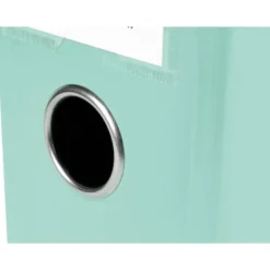 ARCHIVADOR DE PALANCA LIDERPAPEL DIN A4 CARTÓN FORRADO SIN RADO LOMO 80 MM COLOR MENTA COMPRESOR METALICO