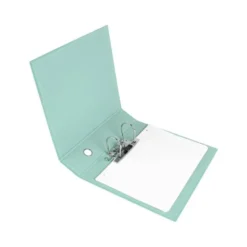 ARCHIVADOR DE PALANCA LIDERPAPEL DIN A4 CARTÓN FORRADO SIN RADO LOMO 80 MM COLOR MENTA COMPRESOR METALICO