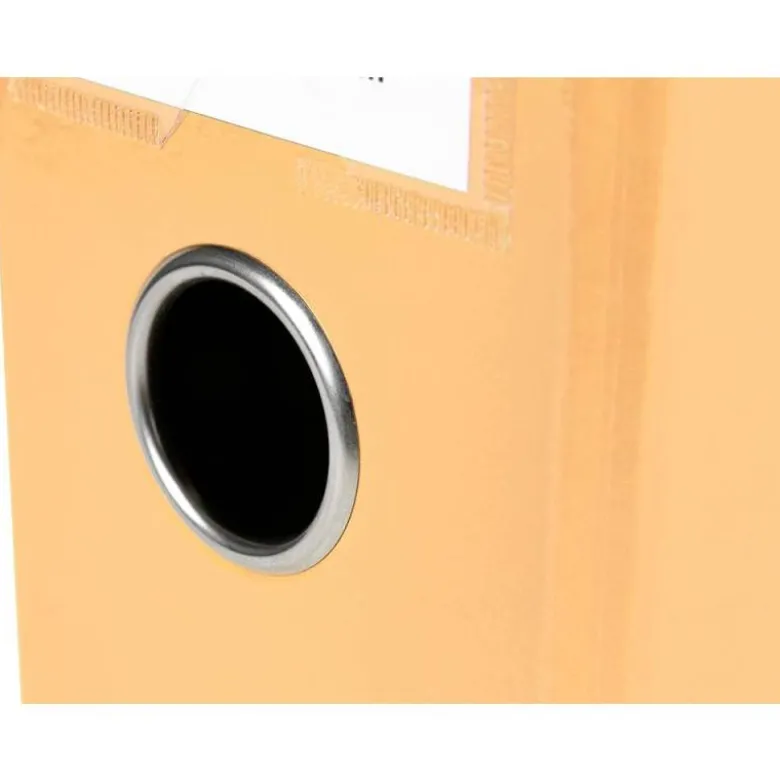 ARCHIVADOR DE PALANCA LIDERPAPEL DIN A4 CARTÓN FORRADO SIN RADO LOMO 80 MM COLOR MELOCOTÓN COMPRESOR METALICO