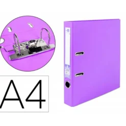 Archivador de palanca marca Liderpapel A4 lila compresor metalico