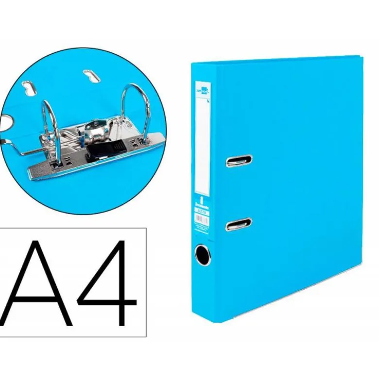 Archivador de palanca marca Liderpapel A4 celeste compresor metalico