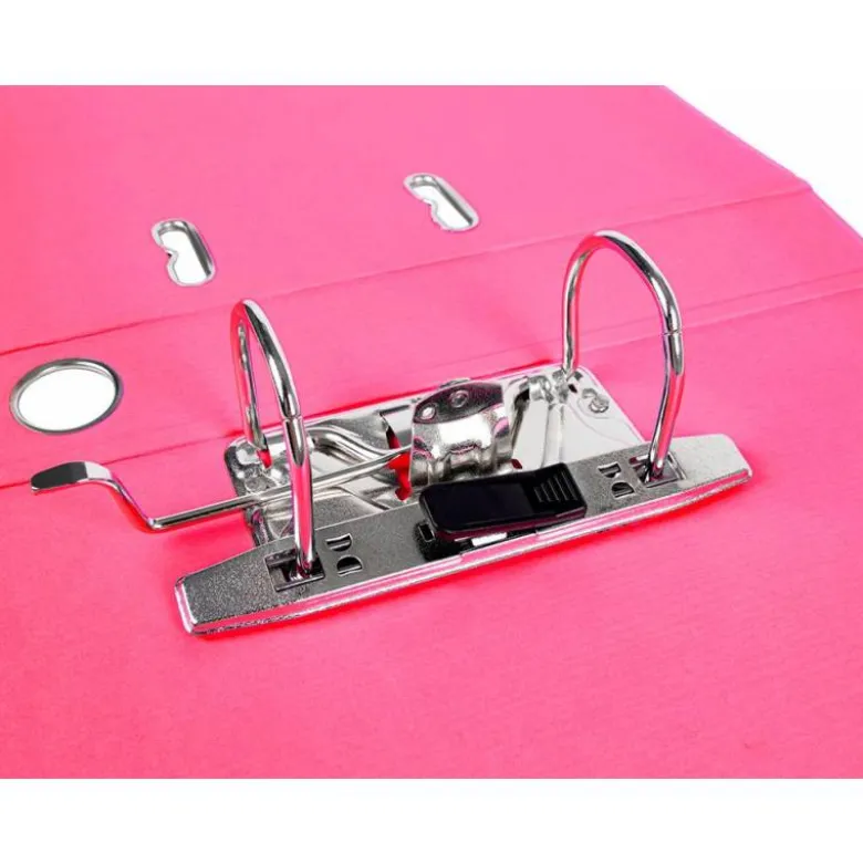 Archivador de palanca marca Liderpapel A4 rosa compresor metalico