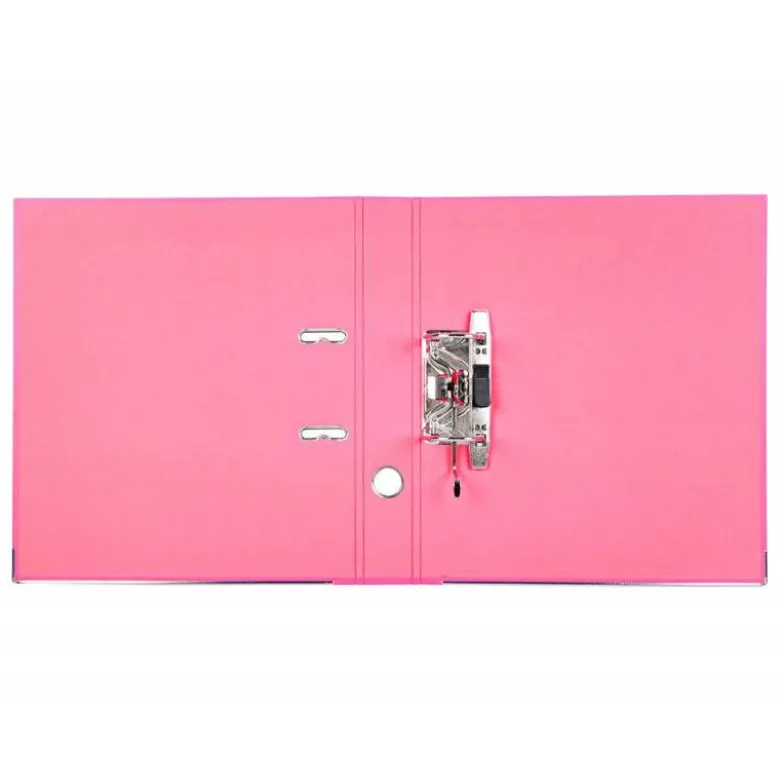 Archivador de palanca marca Liderpapel A4 rosa compresor metalico